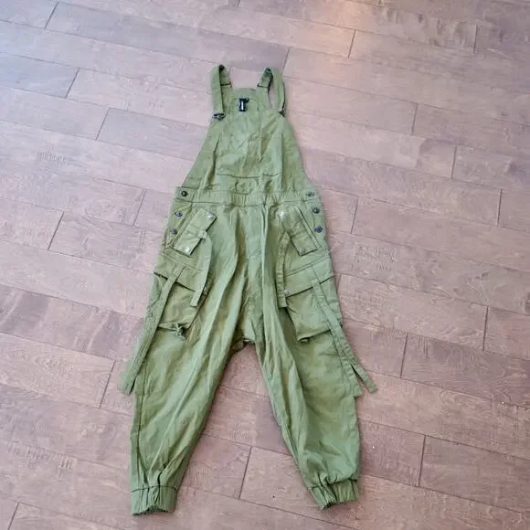 NWT Jonny Cota Studio CARGO OVERALLS IN GREEN Unisex Size XS